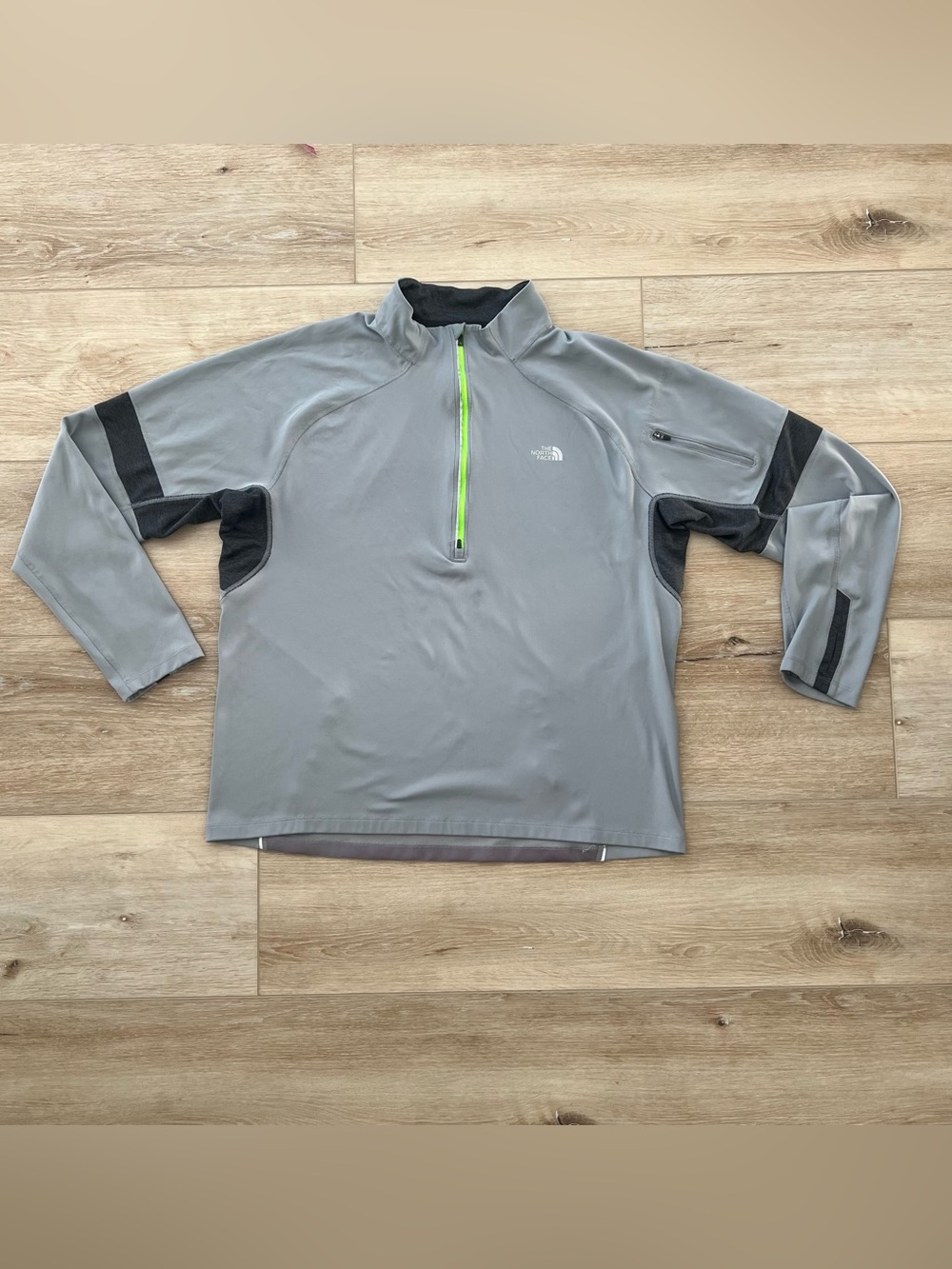The North Face Flash Dry Performance Quarter-Zip Pullover with Neon Zip